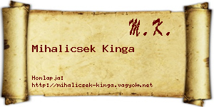 Mihalicsek Kinga névjegykártya